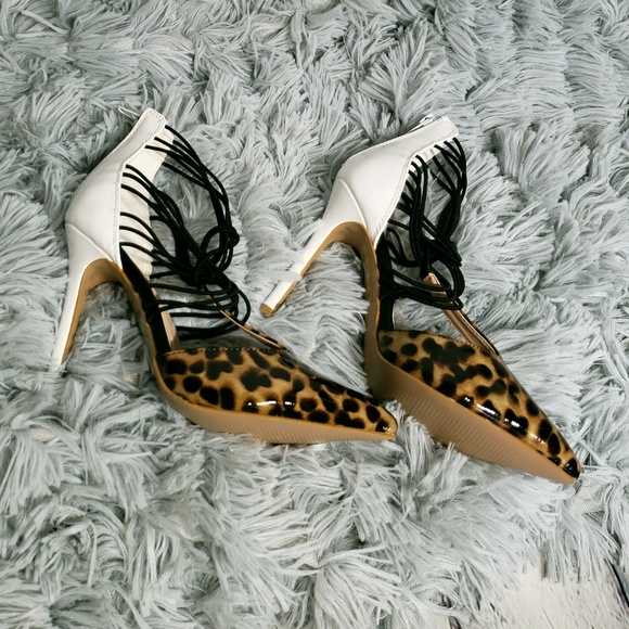 **SOLD**cheetah lacy high heels_r - Picture 2 of 4